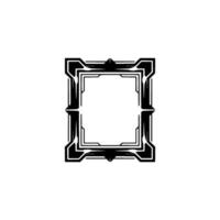 Futuristic Tech Frame Glossy Black White Geometric on White vector