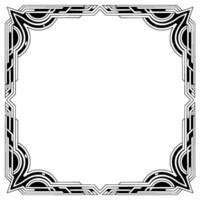 Art Deco Frame Border Geometric Black and White , Empty Space vector