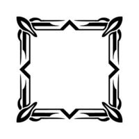 Geometric Art Deco Frame Element Decorative Border, Monochromatic vector