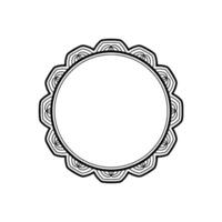Elegant Round Frame With Decorative Edge Monochromatic vector