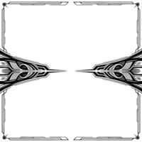 Art Deco Inspired Frame With Geometric Patterns and Open Space vector