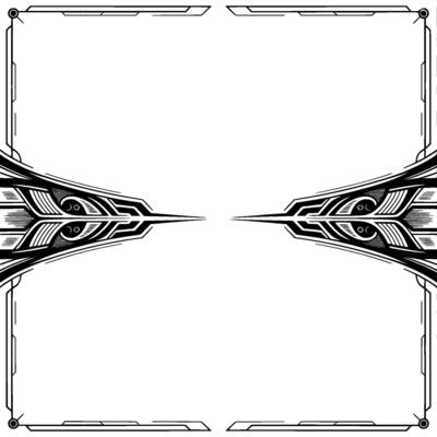 Art Deco Inspired Frame With Geometric Patterns and Open Space