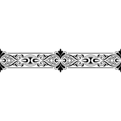Elegant Black Scroll Border on Gradiant Background