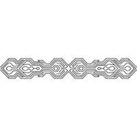 Geometric Circuitry Border on White Background, Technology Concept vector