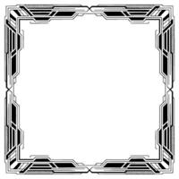 Geometric Tech Frame Art Deco Style Border With Blank Space for vector