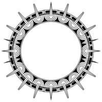 Geometric Circle With Spikes Abstract Ornamental Frame vector