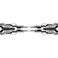 Abstract Tech Element Symmetrical Circuitry on White vector