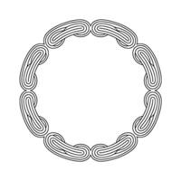 Circular Woven Pattern Frame, Black and White, Geometric vector