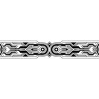 Modern Geometric Border Black and White Tech Pattern vector