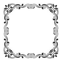 Elegant Black Swirl Frame on White Background vector