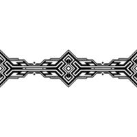 Geometric Patterned Border in Black and White on White Background vector