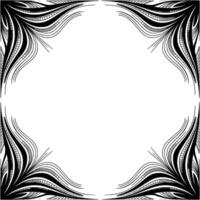 Abstract Corner Frame Black White Wavy Lines, Element vector