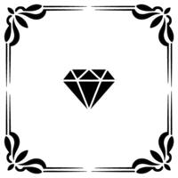 Diamond With Decorative Border in Geometric Style vector