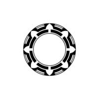 Elegant Black and Silver Circular Ornament on White Background vector