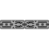 Geometric Tech Border, Black Lines on White, Minimalist Pattern vector