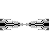 Tech Abstract Background, Black Circuitry on White Space, Futuristic vector