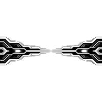Abstract Tech , Symmetric Digital Circuitry on White Background vector
