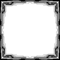 Art Deco Tech Frame Black and White Geometric Border for vector