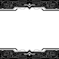 Futuristic Circuit Board Frame on White, Tech vector