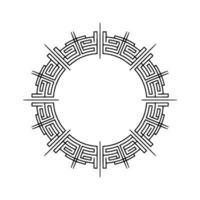 Minimalist Geometric Circular Frame With Linear Pattern vector