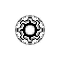 Retro Gear Black and White, Engineering vector