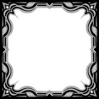 Art Deco Frame, Elegant Black White Border, Blank Space for Text vector