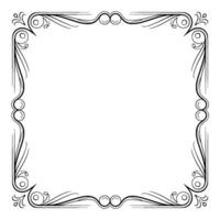 Elegant Decorative Frame, Swirls and Curves, White Background vector