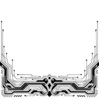 Futuristic Circuit Board Frame Black White Technology Background vector