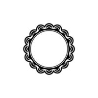 Elegant Black White Circular Frame Element vector