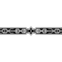 Abstract Geometric Circuit Pattern Border, Black and White, Minimalist vector