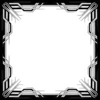 Art Deco Border Frame, Geometric Abstract , Black and White vector