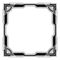 Art Deco Geometric Frame Black and White Element vector