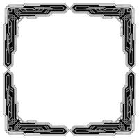 Techy Frame Border, Circuit Board , Futuristic White Space vector