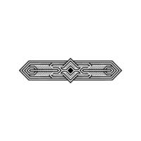 Geometric Abstract Patterned Border Element in Black and White vector