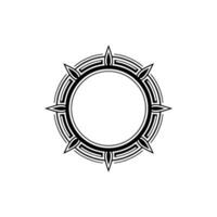 Decorative Circular Frame Black White Geometric for or Branding vector