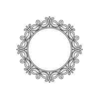 Elegant Circular Frame With Swirls, Minimalist , vector