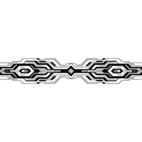 Futuristic Tech Border Geometric Line Art on White vector