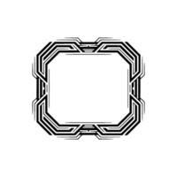 Geometric Frame Abstract Black and White Illustration vector