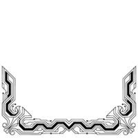 Futuristic Tech Frame Minimalist Circuit Board Border in Black White vector