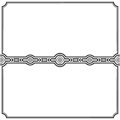 Art Deco Frame With Geometric Border, Black White