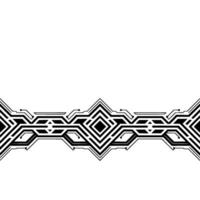 Abstract Geometric Circuit Board Border, Black and White vector