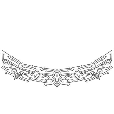 Abstract Circuit Board Ornament Techy Border