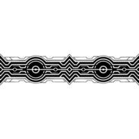 Futuristic Tech Border Black and White Element vector