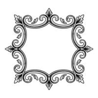 Elegant Engraved Baroque Frame With Shadow on White vector