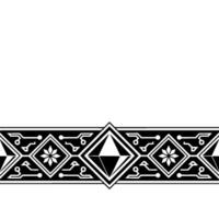 Geometric Black and White Border With Crypto Elements vector