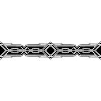 Art Deco Geometric Border Element on White Background vector