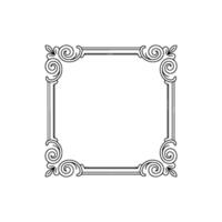 Elegant Ornamental Frame, Monochrome Line Art , Empty Space vector