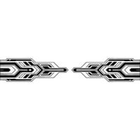 Abstract Tech Border With Modern Geometric Elements vector
