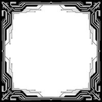 Futuristic Tech Frame With Blank Space Minimalist Cyberpunk vector