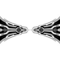Futuristic Tech Black and White Abstract Border vector